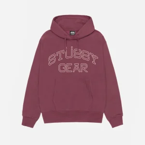 STUSSY GEAR HOODIE OXBLOOD