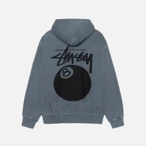 STUSSY 8 BALL ZIP HOODIE PIGMENT DYED