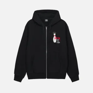 STUSSY KINGPIN ZIP HOODIE BLACK