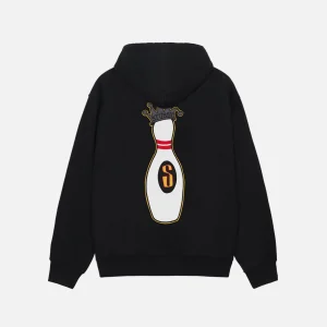 STUSSY KINGPIN ZIP HOODIE BLACK