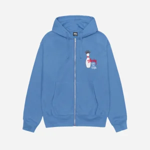 STUSSY KINGPIN ZIP HOODIE BLUE