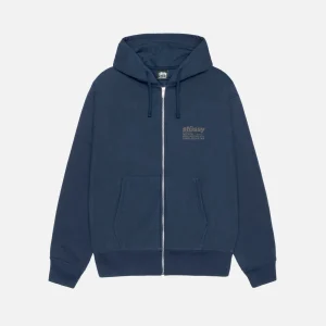 STUSSY DNA ZIP HOODIE BLUE