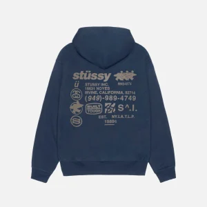 STUSSY DNA ZIP HOODIE BLUE