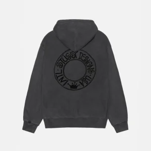 STUSSY BUANA ZIP HOODIE PIGMENT DYED BLACK