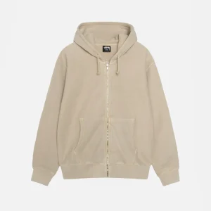 STUSSY BUANA ZIP HOODIE PIGMENT DYED KHAKI