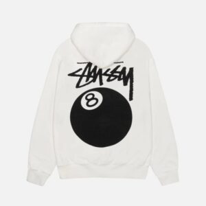 8 Ball Zip Hoodie White