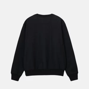 STUSSY OVERDYED STOCK LOGO CREW BLACK