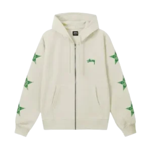 Stussy Cream Zip Up Hoodie