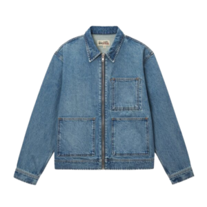 STUSSY ZIP WORK JACKET DENIM-Blue